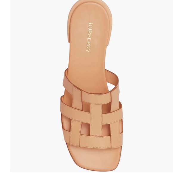 NIB $720 Burberry Lyna Cage Slide Sandal in LIGHT SESAME, Size 36.5 EU / 6.5 US! - Picture 6 of 16
